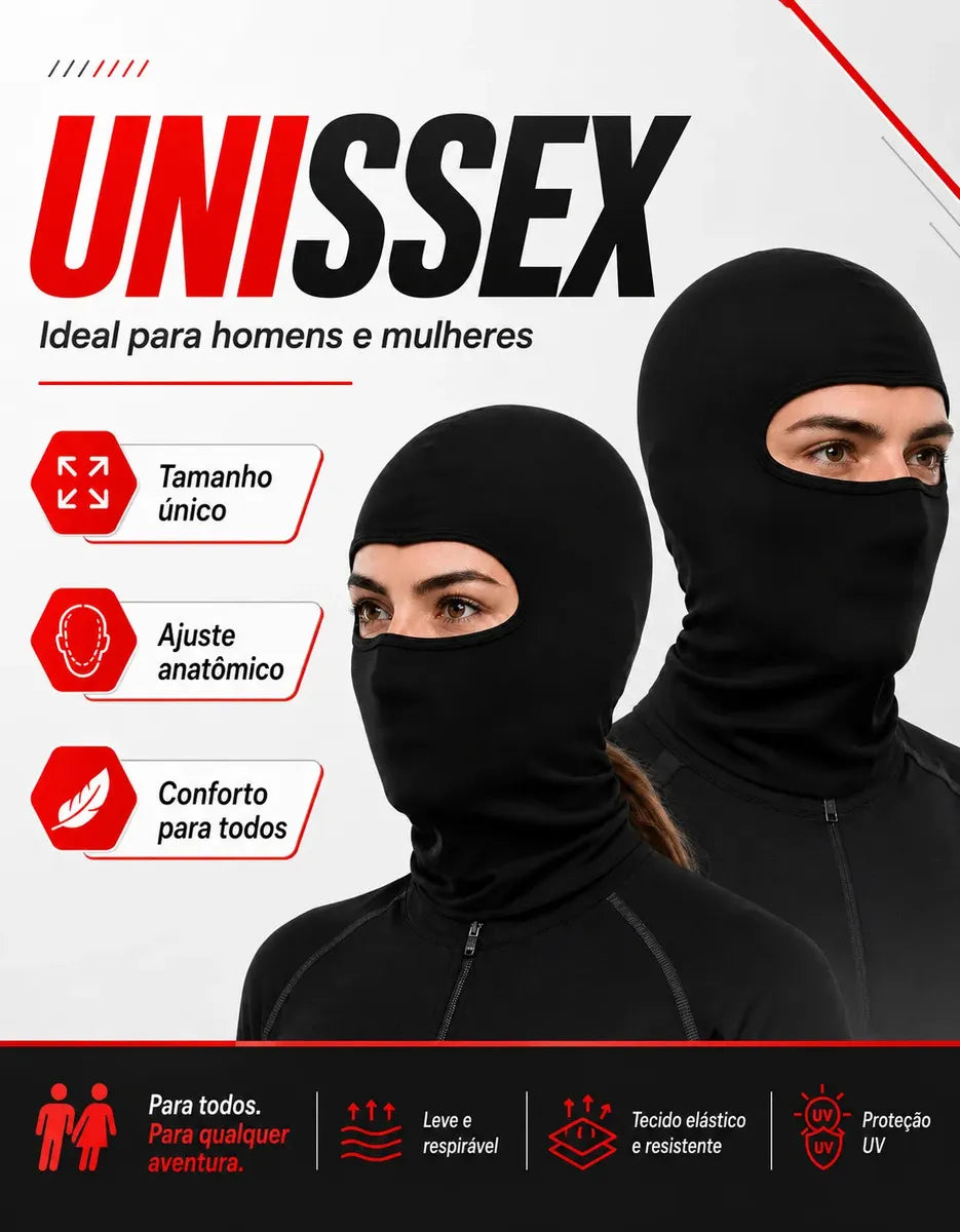 Balaclava Honey Play Box Touca Ninja Térmica desenho liso tamanho único - Preto