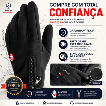 Luva Motoboy Térmica Touch Screen Impermeável Motoqueiro