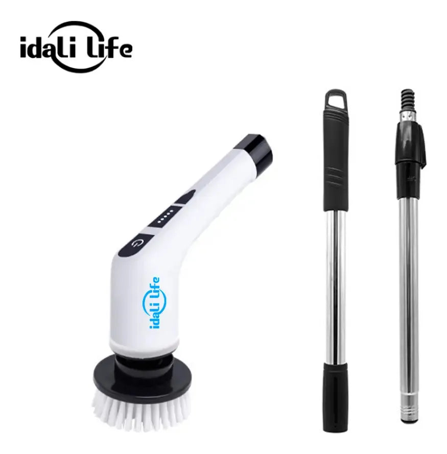 Escova De Limpeza Elétrica 9 Em 1 Recarregável Idali Life Branco