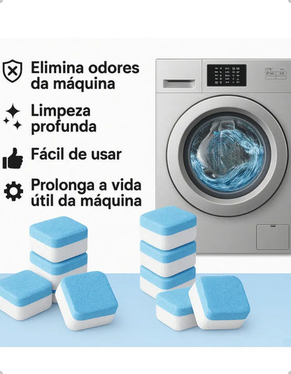 Pastilha Tablete Limpeza Máquina Lavar Roupa Louça Kit 12 Un