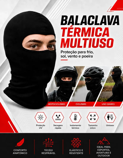 Balaclava Honey Play Box Touca Ninja Térmica desenho liso tamanho único - Preto
