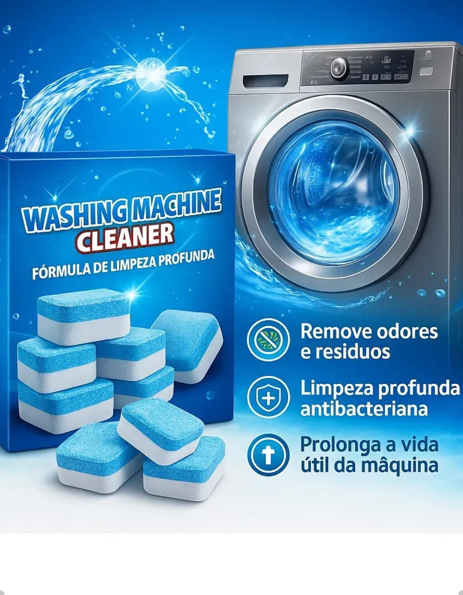 Pastilha Tablete Limpeza Máquina Lavar Roupa Louça Kit 12 Un