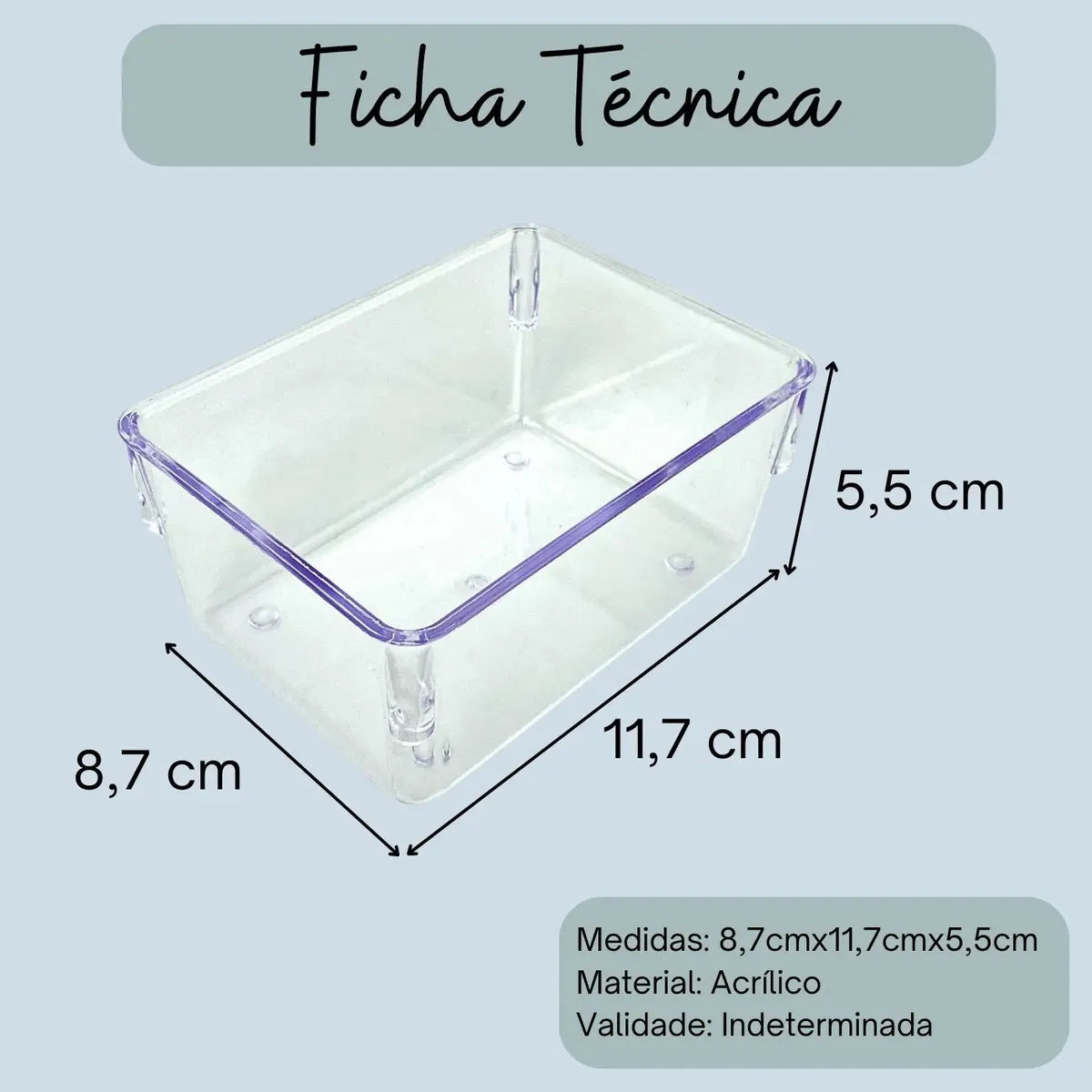 Kit 7 Organizador Acrílico Gaveta Modular Multiuso Maquiagem Transparente
