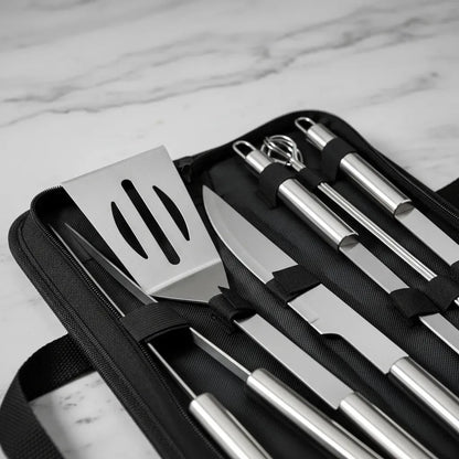 Kit Churrasco Faca Utensílios Cozinha Churrasqueiro + Bolsa