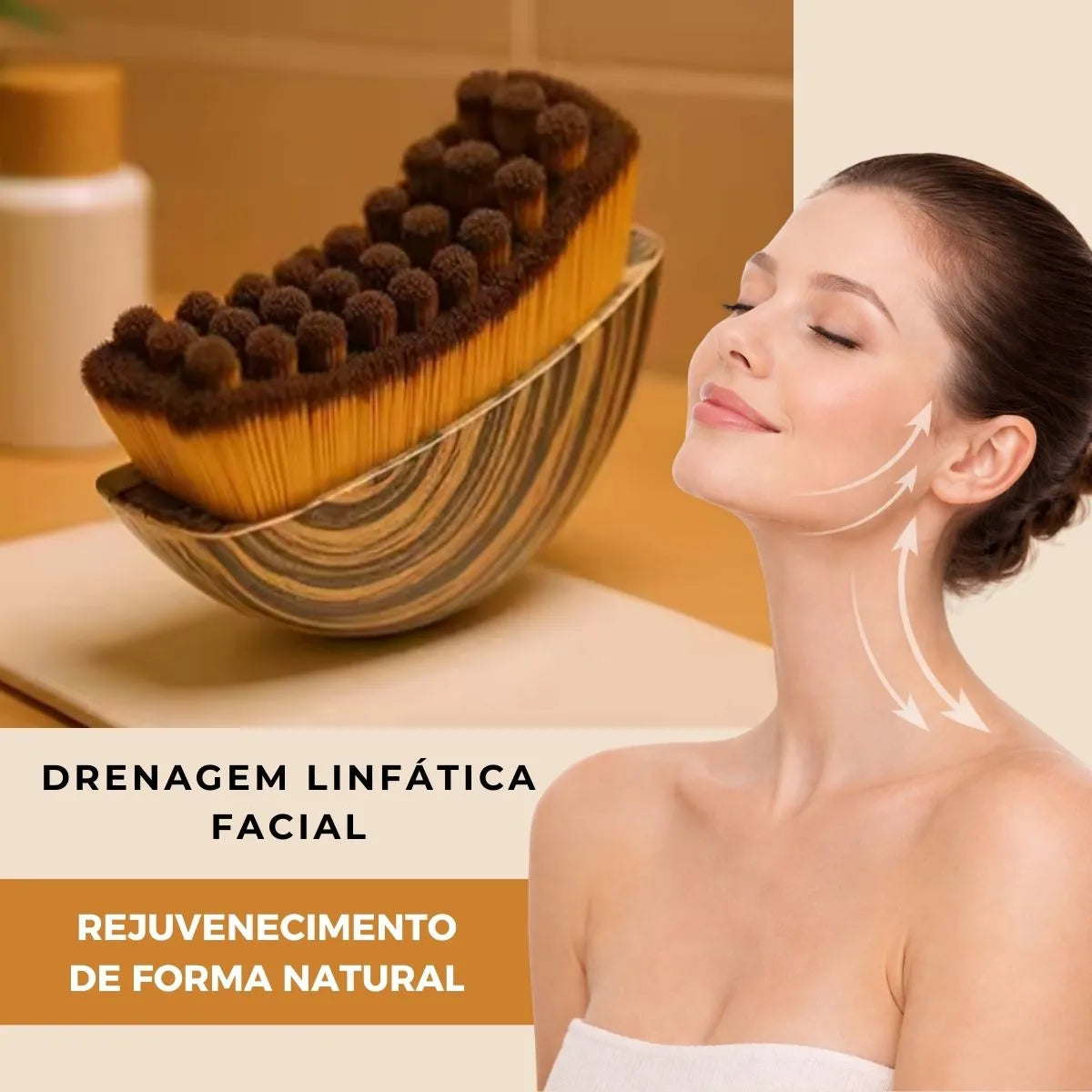 Escova Facial Modeladora Drenagem Linfática Alivia Inchaço